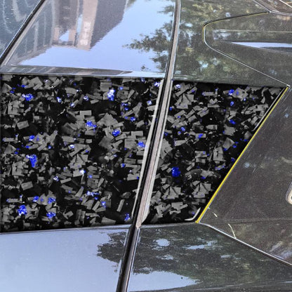 4pcs/Set Forged Gold Foil Carbon Fiber Car Roof Camera Sides Decorative Sticker for Chevrolet Corvette C8 2020-, Left and Right Driver(Blue) - Car Interior Mouldings by buy2fix | Online Shopping UK | buy2fix