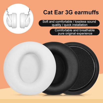 2pcs Protein Leather Earpads For Brookstone Yowu Selkirk Model Z 3G Cat Ear Headphone(White) - Earmuff & Pad by buy2fix | Online Shopping UK | buy2fix