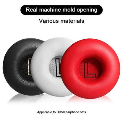 For Meizu HD50 1 Pair Protein Leather Snap-on Type Earphone Covers(Black) - Earmuff & Pad by buy2fix | Online Shopping UK | buy2fix