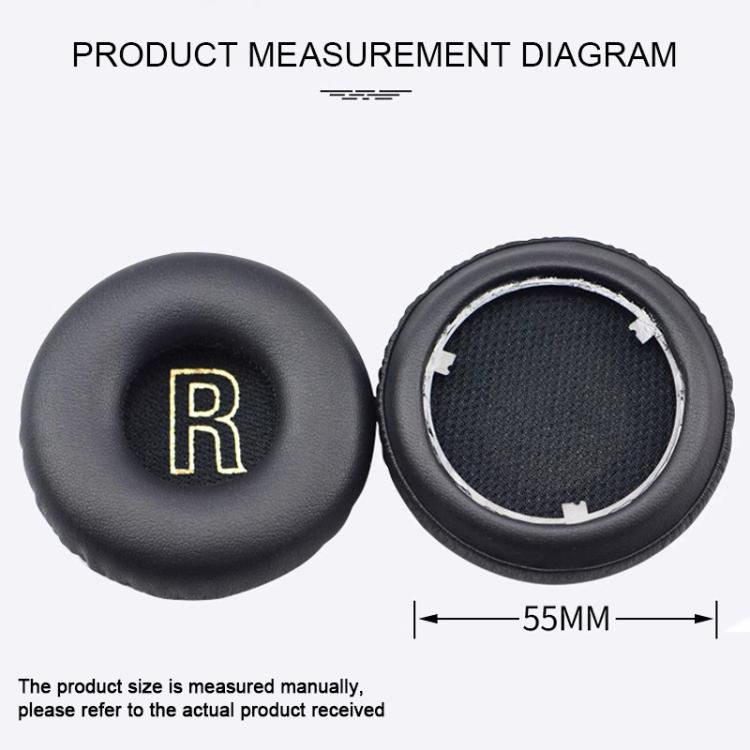 For Meizu HD50 1 Pair Protein Leather Snap-on Type Earphone Covers(Black) - Earmuff & Pad by buy2fix | Online Shopping UK | buy2fix