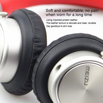 For Meizu HD50 1 Pair Protein Leather Snap-on Type Earphone Covers(Red) - Earmuff & Pad by buy2fix | Online Shopping UK | buy2fix