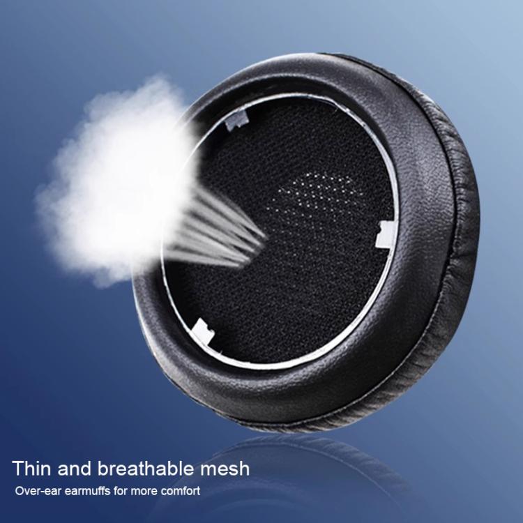 For Meizu HD50 1 Pair Protein Leather Snap-on Type Earphone Covers(Black) - Earmuff & Pad by buy2fix | Online Shopping UK | buy2fix