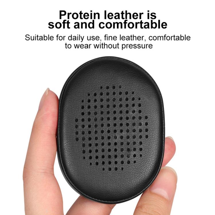 2pcs Snap-on Protein Leather Earpads For KEF M400(Black) - Earmuff & Pad by buy2fix | Online Shopping UK | buy2fix