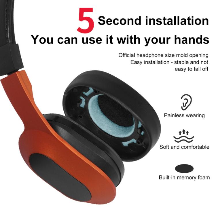 2pcs Snap-on Protein Leather Earpads For KEF M400(Black) - Earmuff & Pad by buy2fix | Online Shopping UK | buy2fix