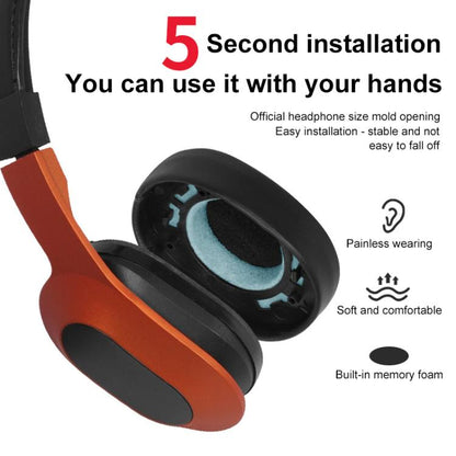 2pcs Snap-on Protein Leather Earpads For KEF M400(Black) - Earmuff & Pad by buy2fix | Online Shopping UK | buy2fix