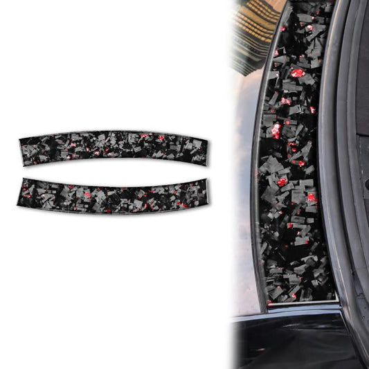 Forged Gold Foil Carbon Fiber Car Front Roof Decorative Sticker for Chevrolet Corvette C8 2020-, Left and Right Driver(Red) - Car Interior Mouldings by buy2fix | Online Shopping UK | buy2fix