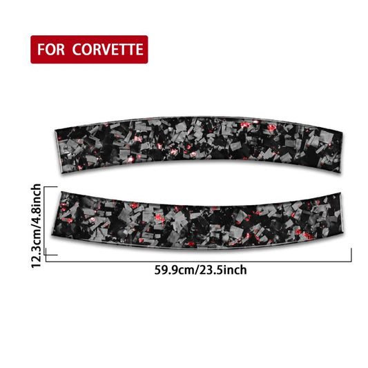 Forged Gold Foil Carbon Fiber Car Front Roof Decorative Sticker for Chevrolet Corvette C8 2020-, Left and Right Driver(Red) - Car Interior Mouldings by buy2fix | Online Shopping UK | buy2fix