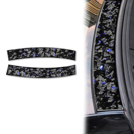 Forged Gold Foil Carbon Fiber Car Front Roof Decorative Sticker for Chevrolet Corvette C8 2020-, Left and Right Driver(Blue) - Car Interior Mouldings by buy2fix | Online Shopping UK | buy2fix