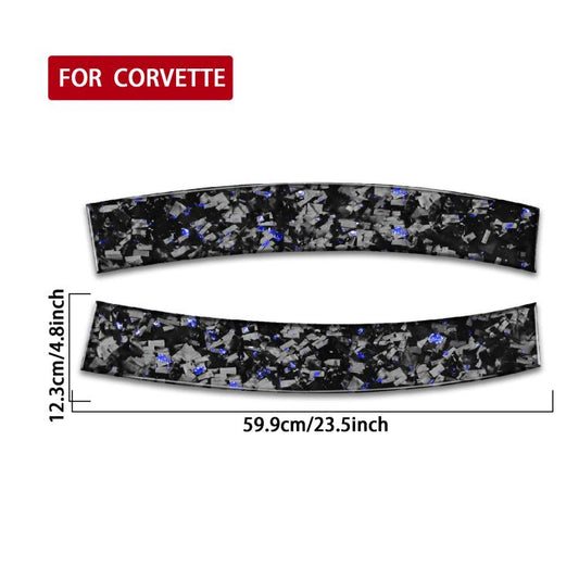 Forged Gold Foil Carbon Fiber Car Front Roof Decorative Sticker for Chevrolet Corvette C8 2020-, Left and Right Driver(Blue) - Car Interior Mouldings by buy2fix | Online Shopping UK | buy2fix