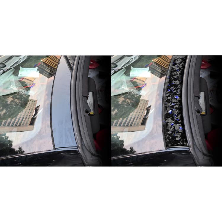 Forged Gold Foil Carbon Fiber Car Front Roof Decorative Sticker for Chevrolet Corvette C8 2020-, Left and Right Driver(Blue) - Car Interior Mouldings by buy2fix | Online Shopping UK | buy2fix