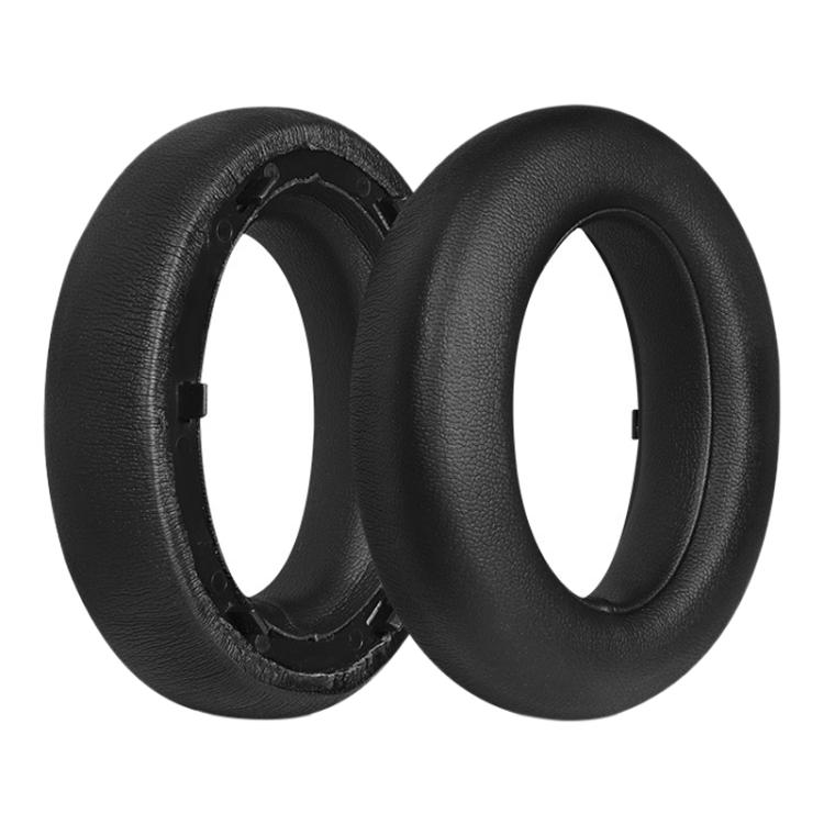 For Meizu HD60 2pcs Protein Leather Snap-on Type Earphone Covers(Black) - Earmuff & Pad by buy2fix | Online Shopping UK | buy2fix