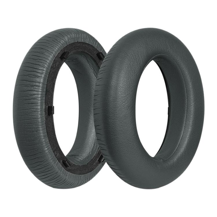 For Meizu HD60 2pcs Protein Leather Snap-on Type Earphone Covers(Titanium Gray) - Earmuff & Pad by buy2fix | Online Shopping UK | buy2fix