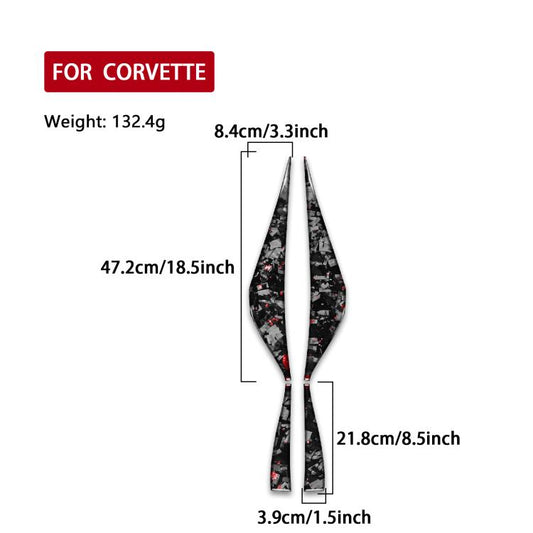 4pcs/Set Forged Gold Foil Carbon Fiber Car Door Armrest Side Decorative Sticker for Chevrolet Corvette C8 2020-, Left and Right Driver(Red) - Car Interior Mouldings by buy2fix | Online Shopping UK | buy2fix