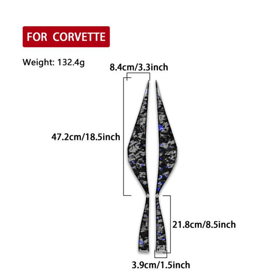 4pcs/Set Forged Gold Foil Carbon Fiber Car Door Armrest Side Decorative Sticker for Chevrolet Corvette C8 2020-, Left and Right Driver(Blue) - Car Interior Mouldings by buy2fix | Online Shopping UK | buy2fix