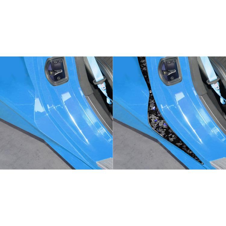 4pcs/Set Forged Gold Foil Carbon Fiber Car Door Armrest Side Decorative Sticker for Chevrolet Corvette C8 2020-, Left and Right Driver(Blue) - Car Interior Mouldings by buy2fix | Online Shopping UK | buy2fix