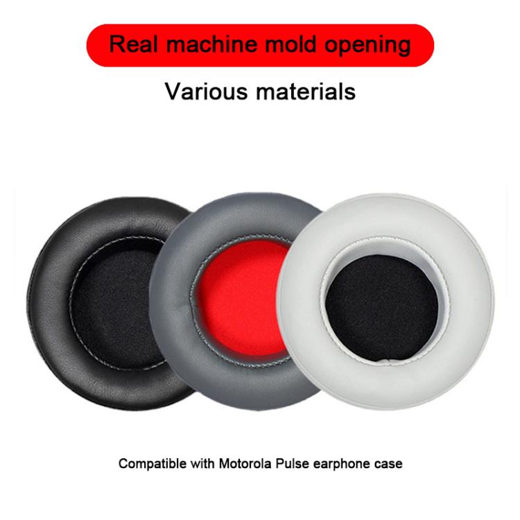 For Motorola Moto Pulse Escape 2pcs Protein Leather Snap-on Type Earphone Covers(Black) - Earmuff & Pad by buy2fix | Online Shopping UK | buy2fix