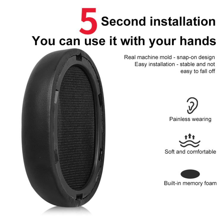 2pcs Snap-on Earpads For Swan AW-85, Material:Protein Leather(Black) - Earmuff & Pad by buy2fix | Online Shopping UK | buy2fix