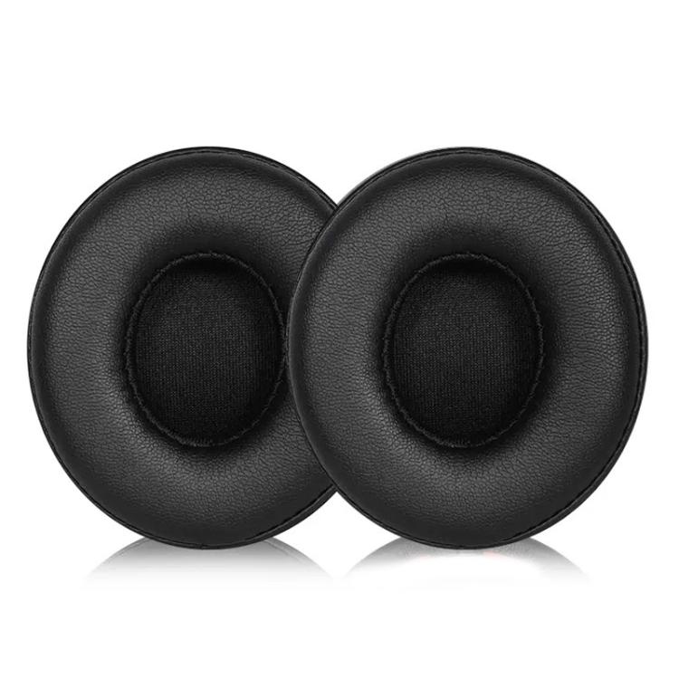 1 Pair Protein Leather Replacement Earpads For Beats Solo3 / Solo2(Black) - Earmuff & Pad by buy2fix | Online Shopping UK | buy2fix