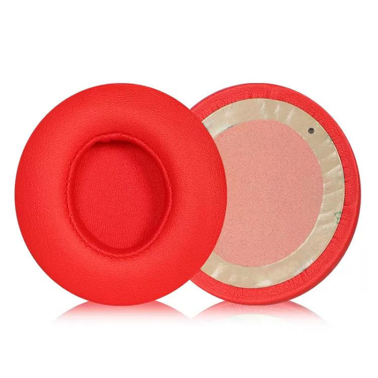 1 Pair Protein Leather Replacement Earpads For Beats Solo3 / Solo2(Red) - Earmuff & Pad by buy2fix | Online Shopping UK | buy2fix