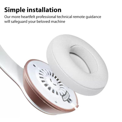 1 Pair Lambskin Replacement Earpads For Beats Solo3 / Solo2(White) - Earmuff & Pad by buy2fix | Online Shopping UK | buy2fix