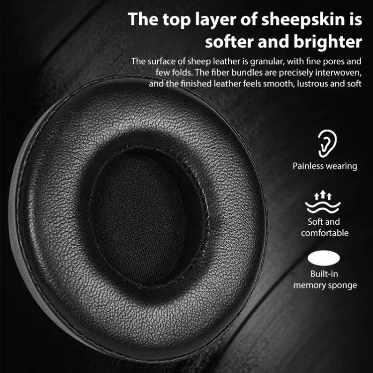 1 Pair Lambskin Replacement Earpads For Beats Solo3 / Solo2(Grey) - Earmuff & Pad by buy2fix | Online Shopping UK | buy2fix