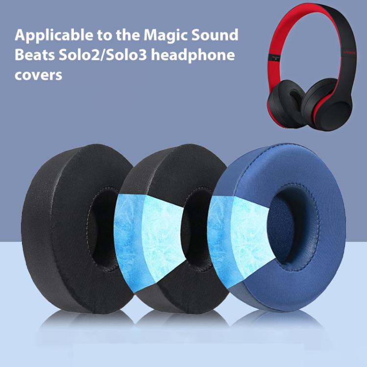 1 Pair Ice Feeling Gel Replacement Earpads For Beats Solo3 / Solo2(Blue) - Earmuff & Pad by buy2fix | Online Shopping UK | buy2fix