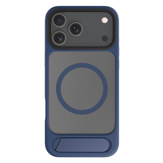For iPhone 18 Pro Max / 17 Pro Max Kalebol MagSafe Invisible Tilt Holder PC Hybrid TPU Case(Navy Blue)