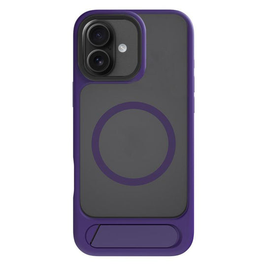 For iPhone 17 Kalebol MagSafe Invisible Tilt Holder PC Hybrid TPU Case(Purple)
