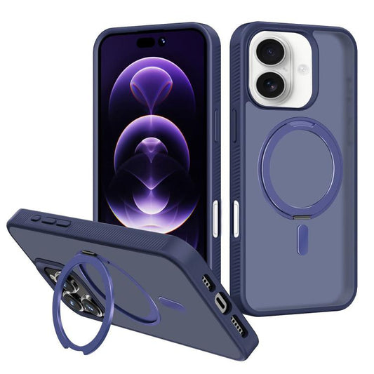 For iPhone 17 Kalebol Rotating Holder MagSafe PC Hybrid TPU Phone Case(Blue) - iPhone 17 Cases by Kalebol | Online Shopping UK | buy2fix