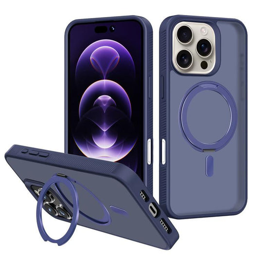 For iPhone 16 Pro Max Kalebol Rotating Holder MagSafe PC Hybrid TPU Phone Case(Blue) - iPhone 16 Pro Max Cases by Kalebol | Online Shopping UK | buy2fix
