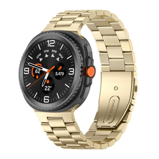 For Galaxy Watch9 / 8 / 8 Classic xDfind Three Beads Stainless Steel Watch Band(Gold)