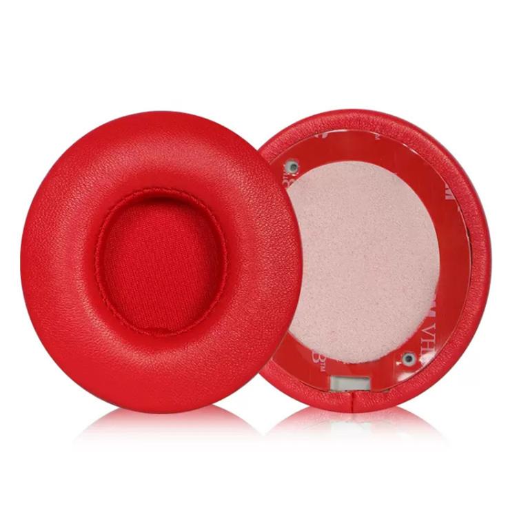 1 Pair Lambskin Replacement Earpads For Beats Solo3 / Solo2 Wireless(Red) - Earmuff & Pad by buy2fix | Online Shopping UK | buy2fix