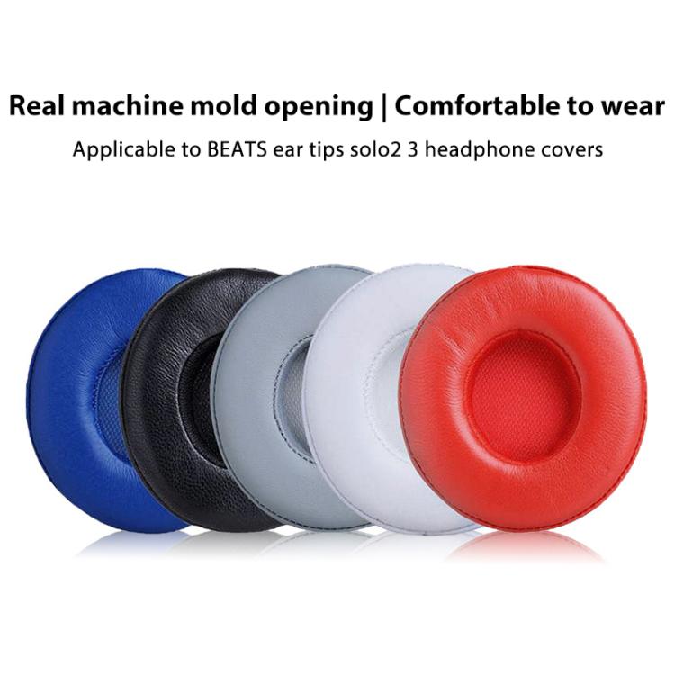 1 Pair Lambskin Replacement Earpads For Beats Solo3 / Solo2 Wireless(Red) - Earmuff & Pad by buy2fix | Online Shopping UK | buy2fix