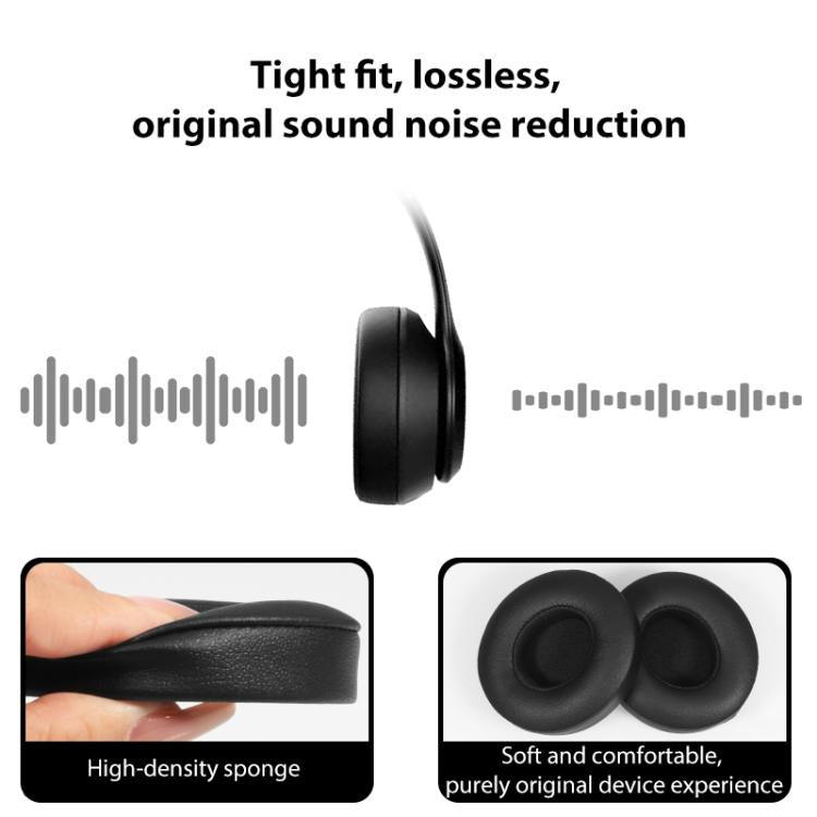 1 Pair Protein Leather Replacement Earpads For Beats Solo4(Matte Black) - Earmuff & Pad by buy2fix | Online Shopping UK | buy2fix