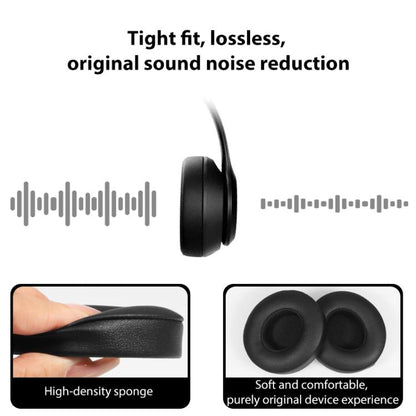 1 Pair Protein Leather Replacement Earpads For Beats Solo4(Matte Black) - Earmuff & Pad by buy2fix | Online Shopping UK | buy2fix