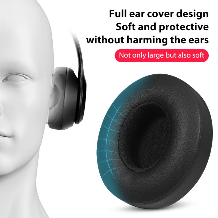 1 Pair Protein Leather Replacement Earpads For Beats Solo4(Matte Black) - Earmuff & Pad by buy2fix | Online Shopping UK | buy2fix