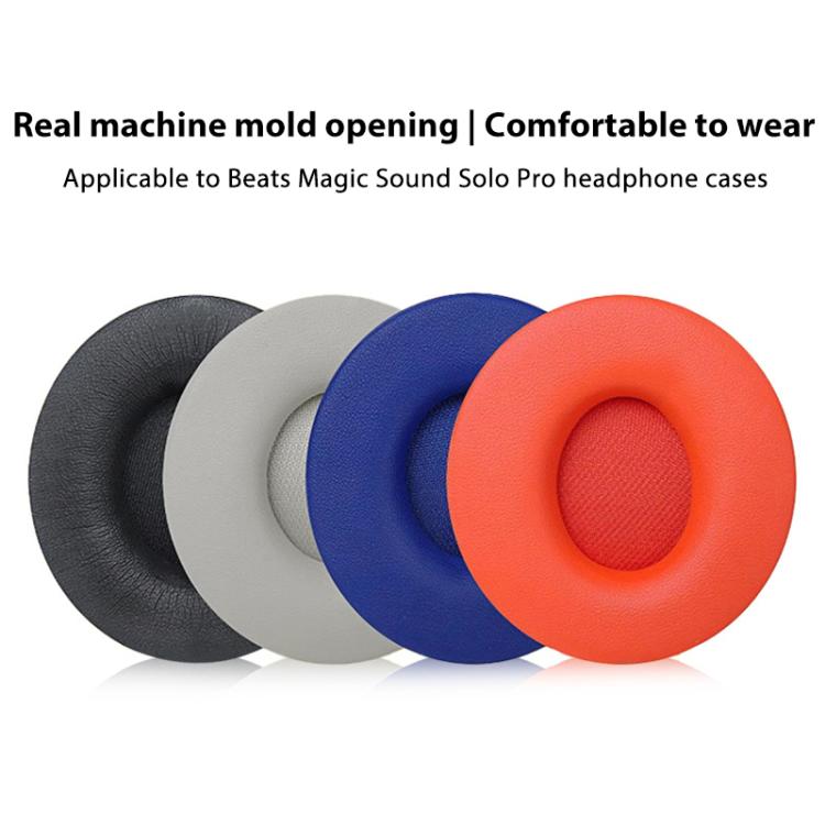 1 Pair Protein Leather Replacement Earpads For Beats Solo Pro(Red) - Earmuff & Pad by buy2fix | Online Shopping UK | buy2fix