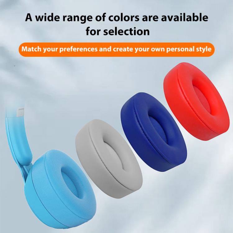 1 Pair Protein Leather Replacement Earpads For Beats Solo Pro(Dark Blue) - Earmuff & Pad by buy2fix | Online Shopping UK | buy2fix