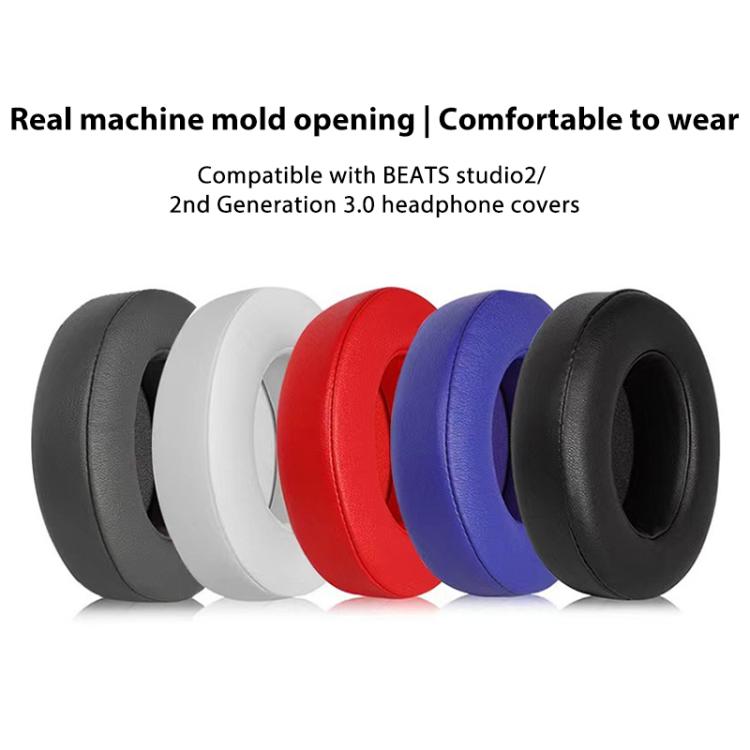 1 Pair Protein Leather Thickened 26mm Replacement Earpads For Beats Studio3 / 2(Blue) - Earmuff & Pad by buy2fix | Online Shopping UK | buy2fix