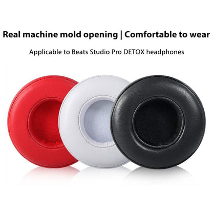 2pcs Protein Leather Replacement Earpads For Beats Studio Pro(Black) - Earmuff & Pad by buy2fix | Online Shopping UK | buy2fix