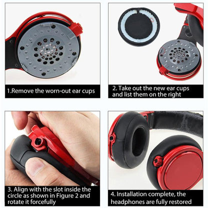 2pcs Protein Leather Replacement Earpads For Beats Studio Pro(Red) - Earmuff & Pad by buy2fix | Online Shopping UK | buy2fix