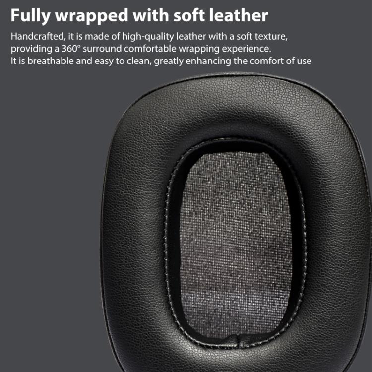 2pcs Protein Leather Replacement Earpads For EDIFIER H880(Black) - Earmuff & Pad by buy2fix | Online Shopping UK | buy2fix