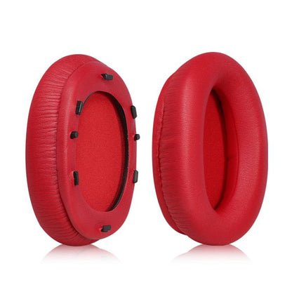 2pcs Protein Leather Snap-on Replacement Earpads For EDIFIER W800BT PLUS(Red) - Earmuff & Pad by buy2fix | Online Shopping UK | buy2fix