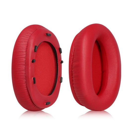 2pcs Protein Leather Snap-on Replacement Earpads For EDIFIER W800BT PLUS(Red) - Earmuff & Pad by buy2fix | Online Shopping UK | buy2fix