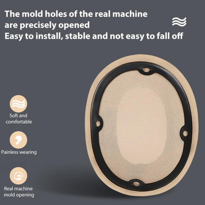 1 Pair Printing Protein Leather Replacement Earpads For EDIFIER W830BT / W860NB(Apricot) - Earmuff & Pad by buy2fix | Online Shopping UK | buy2fix