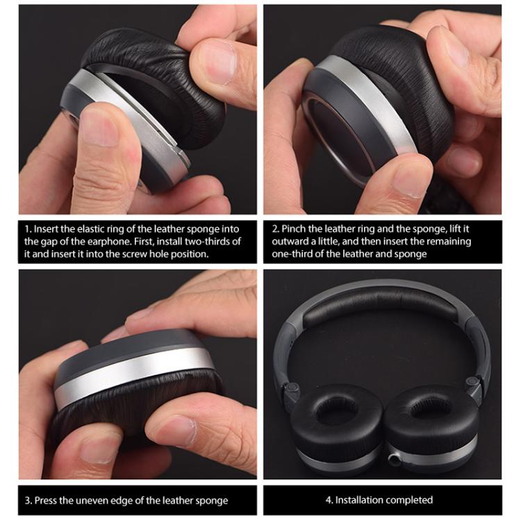 1 Pair Printing Protein Leather Replacement Earpads For EDIFIER W830BT / W860NB(Apricot) - Earmuff & Pad by buy2fix | Online Shopping UK | buy2fix