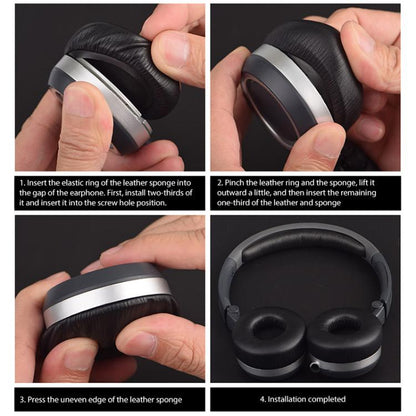 2pcs Lambskin Replacement Earpads For EDIFIER W830BT / W860NB(Black) - Earmuff & Pad by buy2fix | Online Shopping UK | buy2fix