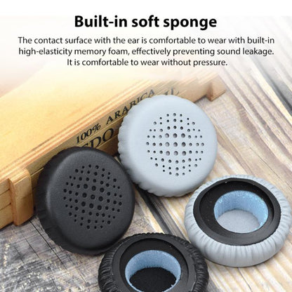 2pcs Protein Leather Replacement Earpads For EDIFIER H690 / W570BT / W670BT / H690P(Black) - Earmuff & Pad by buy2fix | Online Shopping UK | buy2fix