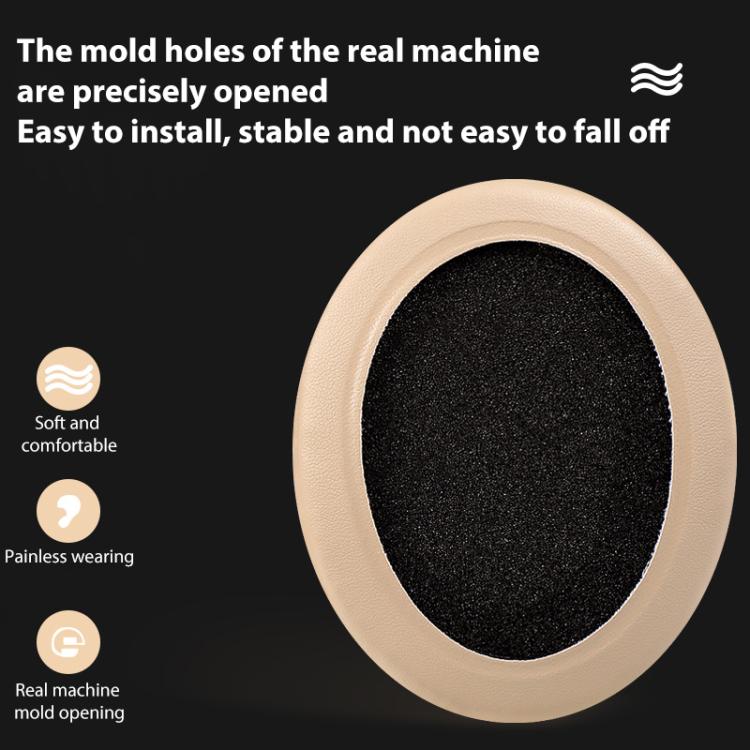 2pcs Protein Leather Replacement Earpads For EDIFIER H840 / H841P / K830 / G3 / K5000 / K6500(Apricot) - Earmuff & Pad by buy2fix | Online Shopping UK | buy2fix