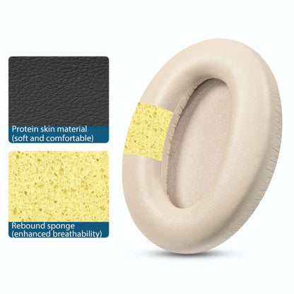 2pcs Protein Leather Replacement Earpads For EDIFIER MT6 Pro(Champagne) - Earmuff & Pad by buy2fix | Online Shopping UK | buy2fix